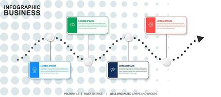 Infographic timeline template business concept.Vector can be used for workflow layout, diagram, number step up options, web design ,annual report vector