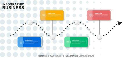 Business infographic template. Thin line design label with icon and 4 options, steps or processes. vector