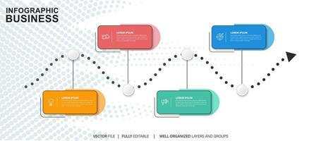 Business infographic template. Thin line design label with icon and 4 options, steps or processes. vector