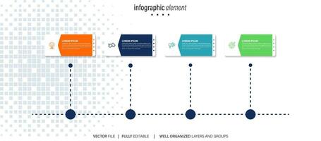 Modern flat timeline with colorful infographic templates icons vector