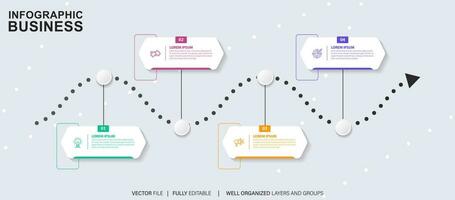 Business data visualization timeline infographic icons designed for abstract background template milestone element modern diagram process technology digital marketing data presentation chart Vector