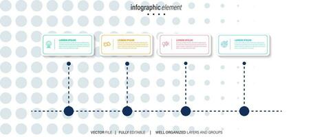 Modern flat timeline with colorful infographic templates icons vector