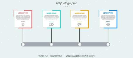 infografía cronograma modelo con íconos vector