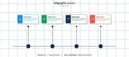 Infographic design template. Timeline concept with 4 steps vector