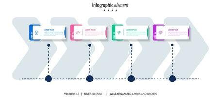 Modern flat timeline with colorful infographic templates icons vector