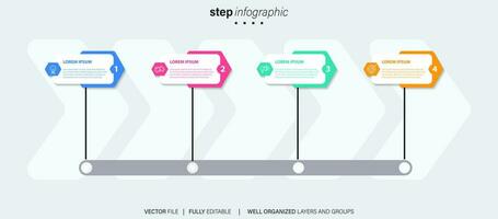 infografía diseño modelo. cronograma concepto con 4 4 pasos vector