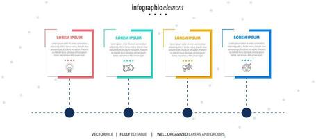 infografía diseño modelo. cronograma concepto con 4 4 pasos vector