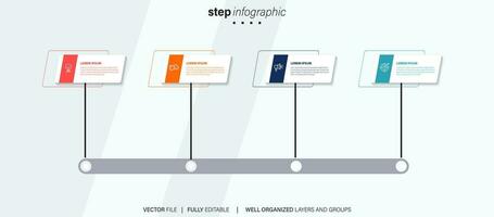 Vector infographic flat template circles for four label, diagram, graph, presentation. Business concept with 4 options. For content, flowchart, steps, timeline, workflow, marketing. EPS10