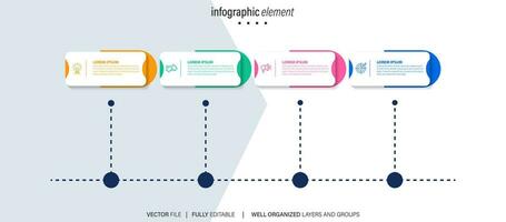 Modern flat timeline with colorful infographic templates icons vector