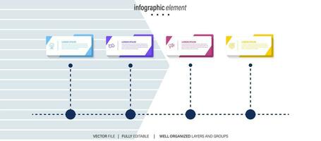 infografía diseño modelo. cronograma concepto con 4 4 pasos vector