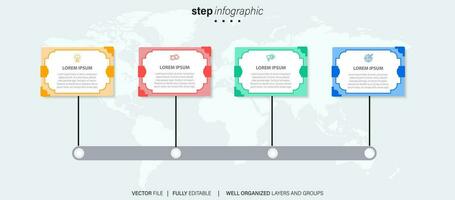 Infographic design template. Timeline concept with 4 steps vector