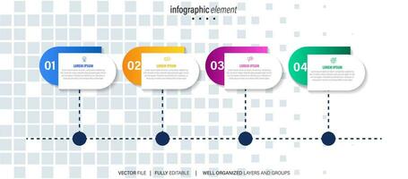 iconos de infografía de línea de tiempo de mapa de ruta de negocios diseñados para plantilla de fondo abstracto elemento de hito diagrama moderno tecnología de proceso marketing digital presentación de datos gráfico ilustración vectorial vector