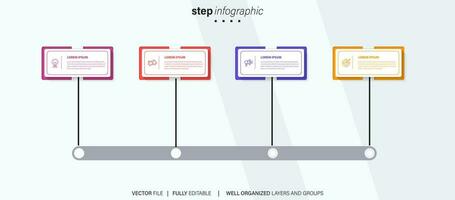 Vector infographic flat template circles for four label, diagram, graph, presentation. Business concept with 4 options. For content, flowchart, steps, timeline, workflow, marketing. EPS10