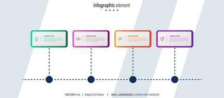 Infographic design template. Timeline concept with 4 steps vector