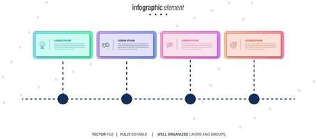 infografía cronograma modelo con íconos vector