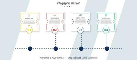 Modern business infographic for company milestones timeline template with flat icons. Easy to use for your website or presentation. vector