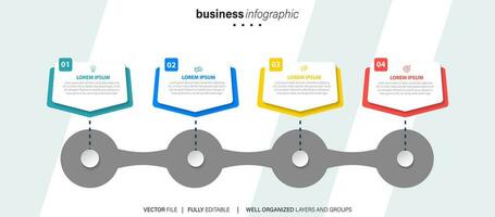 Infographics design template, business concept with 4 steps or options, can be used for workflow layout, diagram, annual report, web design.Creative banner, label vector. vector