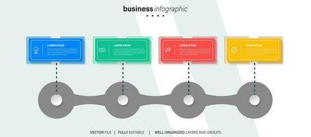 Steps business data visualization timeline process infographic template design with icons vector