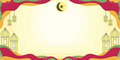 Islamic Abstract Background Banner, Vector, with Blank Space for Text vector