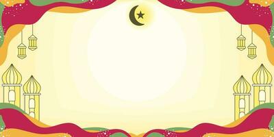 Islamic Abstract Background Banner, Vector, with Blank Space for Text vector