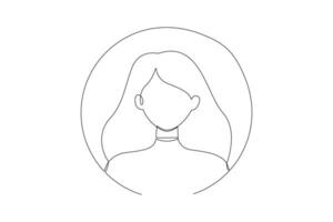 Continuous one line drawing People avatars with people's faces concept. Doodle vector illustration.