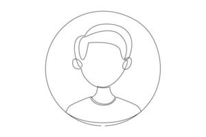 Continuous one line drawing People avatars with people's faces concept. Doodle vector illustration.