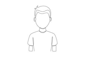 continuo uno línea dibujo personas avatares con gente caras concepto. garabatear vector ilustración.