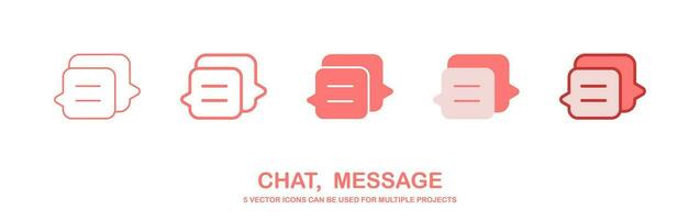 Chat and Speech Bubble icons Set on White Background. message icon. Vector illustration