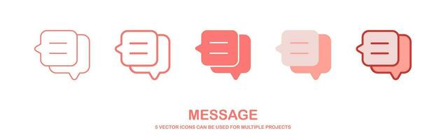 Minimal Set of Chat Bubble Line Icons. message icon. Editable Stroke. Pixel Perfect. vector