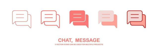 Chat and Speech Bubble icons Set on White Background. message icon. Vector illustration