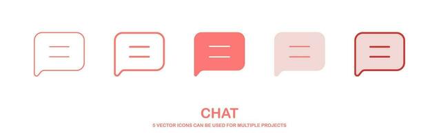 Chat and Speech Bubble icons Set on White Background. message icon. Vector illustration