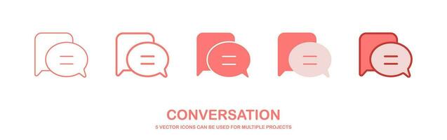 Minimal Set of Chat Bubble Line Icons. message icon. Editable Stroke. Pixel Perfect. vector