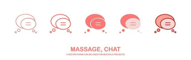 Minimal Set of Chat Bubble Line Icons. message icon. Editable Stroke. Pixel Perfect. vector