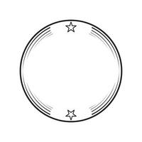 circle frame with line style illustration vector