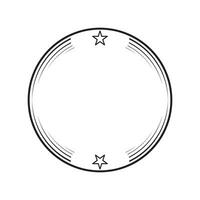 circle frame with line style illustration vector