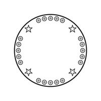 circle frame with line style illustration vector