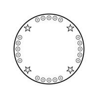 circle frame with line style illustration vector