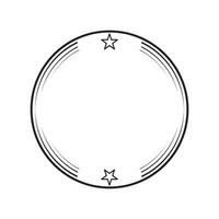 circle frame with line style illustration vector