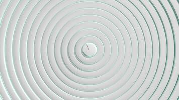 Bright white concentric rings with cyan light moving randomly. Loop sequence. 3D Animation video