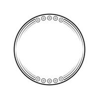 circle frame with line style illustration vector