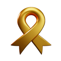gold ribbon 3d rendering icon illustration png