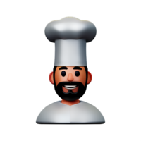 cocinero cara 3d representación icono ilustración png