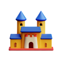 kasteel 3d renderen icoon illustratie png