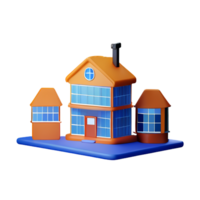 Real estate 3d rendering icon illustration png