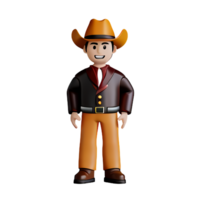 cowboy 3d rendering icon illustration png