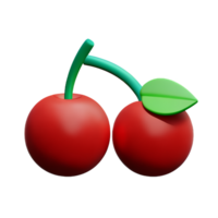 cherry 3d rendering icon illustration png