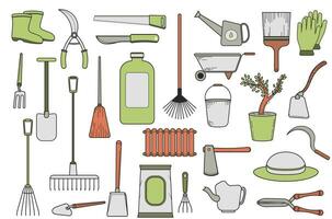 Garden Tools Icon Equipment color Collection vector