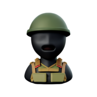 soldado cara 3d representación icono ilustración png