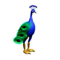 peacock 3d rendering icon illustration png