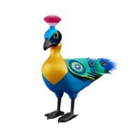 pavo real 3d representación icono ilustración png